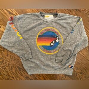 Aviator Nation Relaxed Crew Sweatshirt, Gray, Venice CA, size Medium